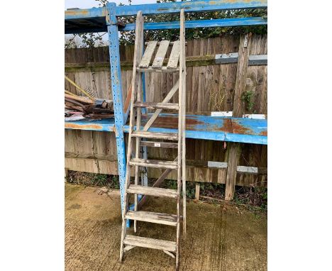 Wooden step ladder, condition requests and additional images will not be given for lots in this sale