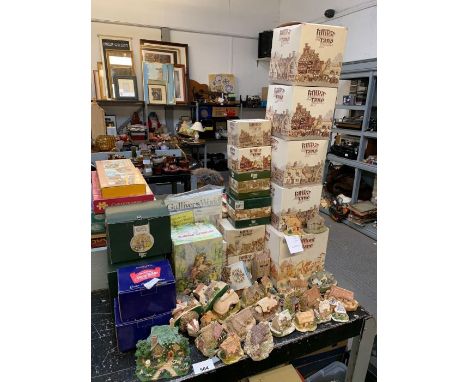 Half shelf of Lilliput Lane cottages, Beatrix Potter items, Snow White &amp; 7 dwarfs &amp; Fairies, condition requests and a
