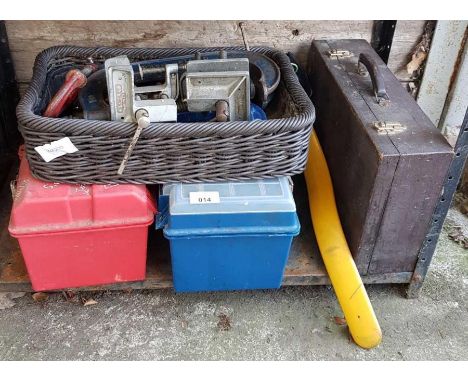 3 tool boxes with contents and a basket of vices, condition requests and additional images will not be given for lots in this