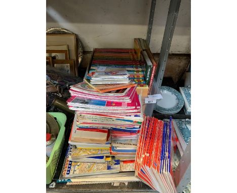 Half shelf of Haynes manuals to include Ford Escort, Vauxhall Astra, Vauxhall Cavalier etc and a collection of Ordnance Surve