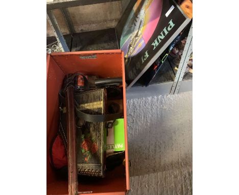 Shelf to include framed Pink Floyd poster, trunk with contents, condition requests and additional images will not be given fo
