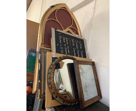 Half shelf of framed pictures &amp; 2 mirrors, condition requests and additional images will not be given for lots in this sa