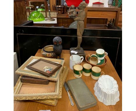 Collection of items to include picture frames, cups and saucers, owl ornament etc, condition requests and additional images w
