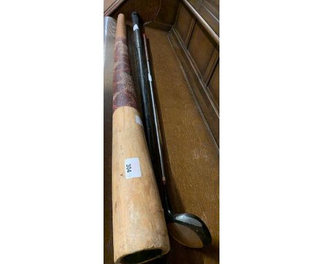 Didgeridoo, metal snooker cue case &amp; golf wood with silver plaque, condition requests and additional images will not be g