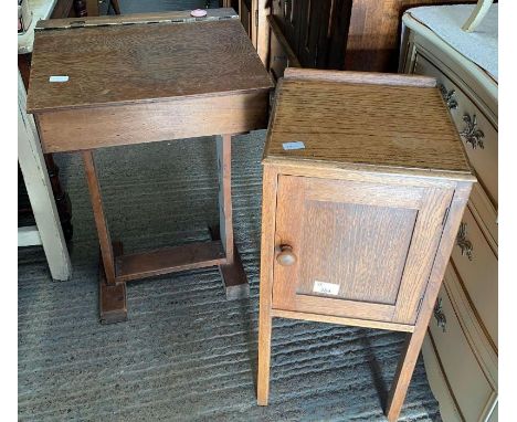 Small bedside cupboard &amp; school desk, condition requests and additional images will not be given for lots in this sale.