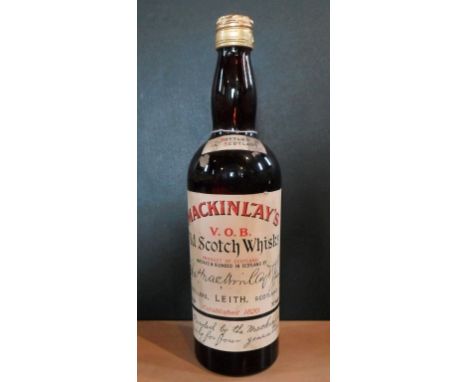 A bottle of Mackinlay's V.O.B. Old Scotch Whisky, 1960 bottling, 70% proof.