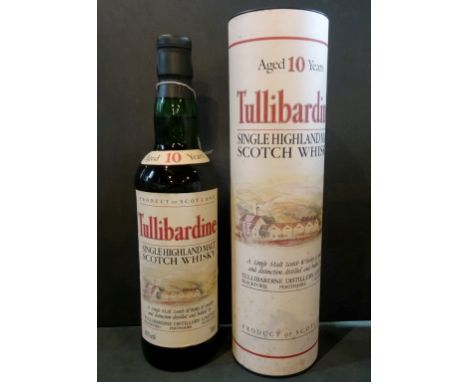 A bottle of Tullibardine single Highland Malt Scotch Whisky, 1980's, aged 10 years, 70cl, 40% vol, in original box.