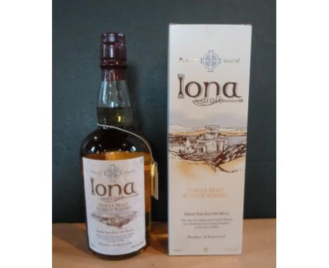 A bottle of Iona Atoll Single Malt Scotch Whisky, 700ml, 40% vol, in original box.
