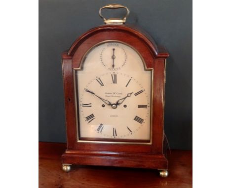 An early 19th century dome topped double fusee repeating bracket clock, the dial bearing Roman numerals and signed James McCa