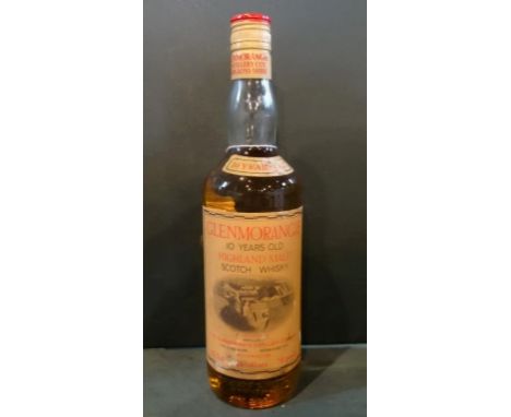 A bottle of Glenmorangie Highland Malt Scotch Whisky, 10 years old, bottled in the 1970's, 75.7cl, 70% proof.