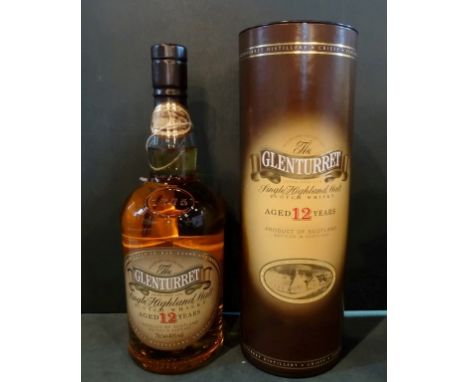 A bottle of Glenturret Single Highland Malt Scotch Whisky, aged 12 years, 70cl, 40% vol, in original box.