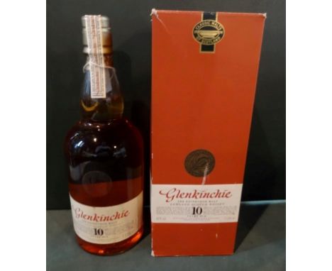 A bottle of Glenkinchie Edinburgh Malt Lowland Scotch Whisky, aged 10 years, 1ltr, 43% vol, in original box.