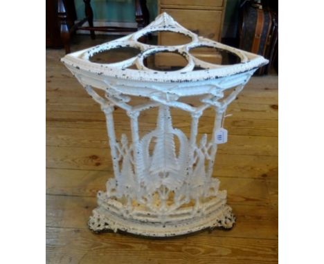 A 19th century Coalbrookdale stick stand, having fern leaf design, impressed marks to include a Victorian registration lozeng