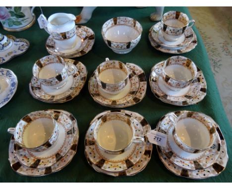 An early 20th century Gladstone china part-tea service, comprising: seven trios, sugar bowl, milk jug and extras.