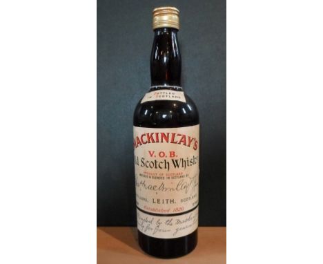 A bottle of Mackinlay's V.O.B. Old Scotch Whisky, 1960's bottling, 70% proof.