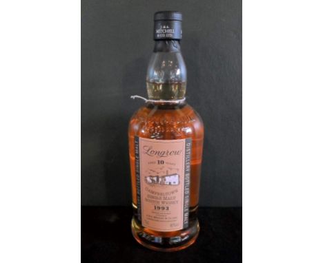 A bottle of Longrow Campbeltown Single Malt Scotch Whisky, aged 10 years, bottled 1993, 70cl, 46% vol.