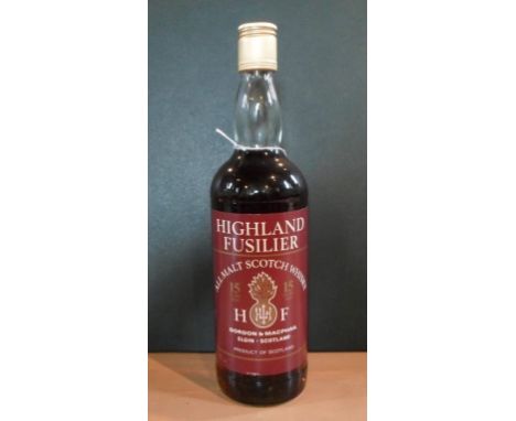 A bottle of Highland Fusilier All Malt Scotch Whisky, 15 years old, 1970's bottling, 75cl, 40% vol.