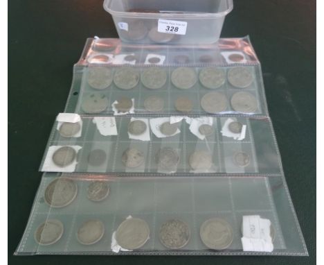 A small quantity of silver and other coins, to include: 1951 five shilling, a Leopold II 1875 five franc coin, a quantity of 