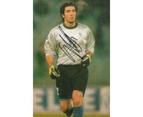 Football Gianluigi Buffon signed 11x8 magazine page colour photo pictured while playing for Italy. Good condition. All autogr