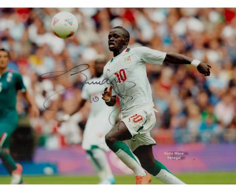 Football Sadio Mane signed 12x8 inches colour photo pictured while playing for Senegal. Good condition. All autographs are ge