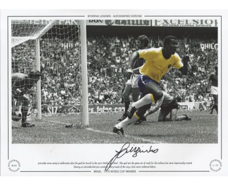 Jairzinho 16x12 signed colourised photo, Autographed Editions, Limited Edition. Photo Shows the Brazil star Jairzinho turning