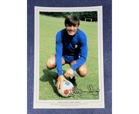 Bobby Tambling signed Chelsea Legend Bobby Tambling 16x12 colour print. Bobby Tambling is Chelsea's all-time top goalscorer, 