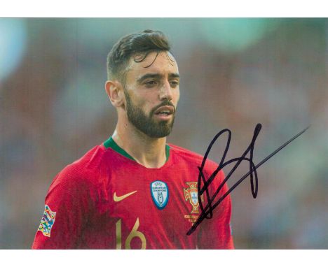 Football Bruno Fernandes 12x8 inches colour photo pictured while playing for Portugal. Good condition. All autographs are gen