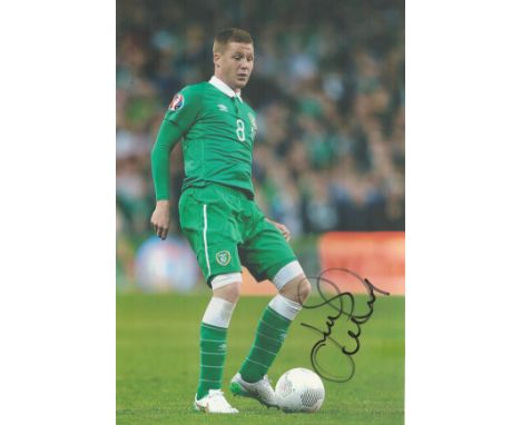 Football James McCarthy signed 12x8 inches colour photo pictured playing for the Republic of Ireland. Good condition. All aut