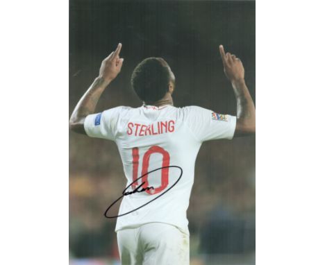 Football Raheem Sterling signed 12x8 inches colour photo pictured while playing for England. Good condition. All autographs a