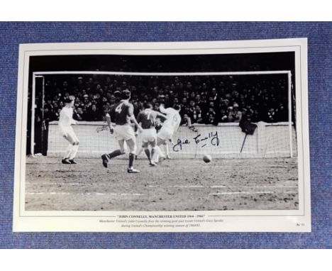 John Connelly signed John Connelly, Manchester United 1964 66 16x12 black and white print. Manchester United's John Connelly 