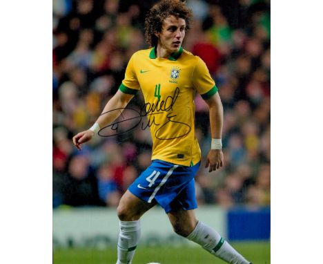 Football David Luiz signed 10x8 inches colour photo pictured playing for Brazil. Good condition. All autographs are genuine h