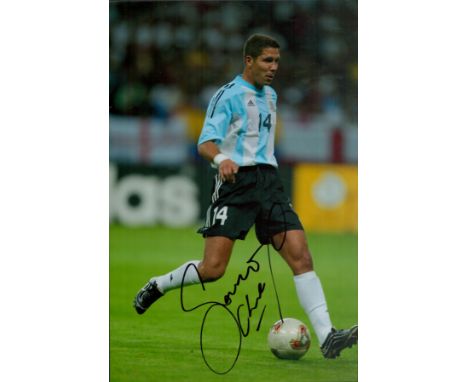 Football Diego Simeone signed 12x8 inches colour photo pictured while playing for Argentina. Good condition. All autographs a