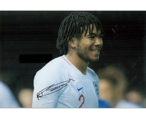 Football Reece James signed 12x8 inches colour photo pictured while playing for England. Good condition. All autographs are g