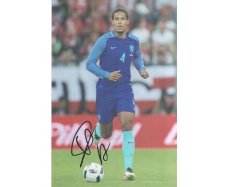 Football Virgil Va Dijk signed 12x8 colour photo pictured while playing for the Netherlands. Good condition. All autographs a