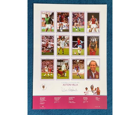 Dennis Mortimer signed 22x16 colour European Cup Kings 1982 Aston Villa Big Blue Tube print. Limited edition 500 copies. Good