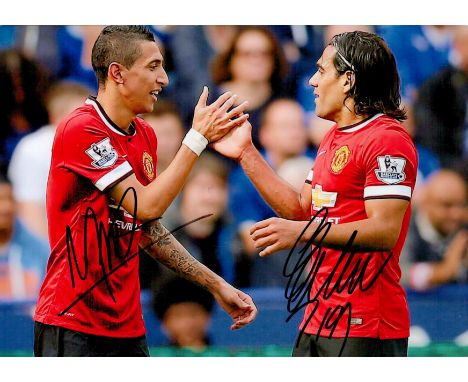 Football Angel Di Maria and Radamel Falcao signed 12x8 inches colour photo pictured while playing for Manchester United. Good