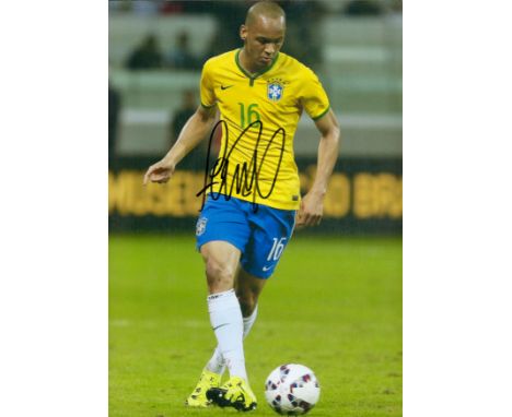 Football Fabinho signed 12x8 inches colour photo pictured playing for Brazil. Good condition. All autographs are genuine hand