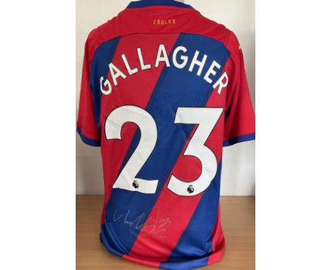 Football. Connor Gallagher (Now Chelsea) Signed Crystal Palace Size Large Replica Shirt. Signed on Reverse Below Squad Number