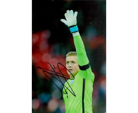 Football Jordan Pickford signed 12x8 inches colour photo pictured while playing for England. Good condition. All autographs a