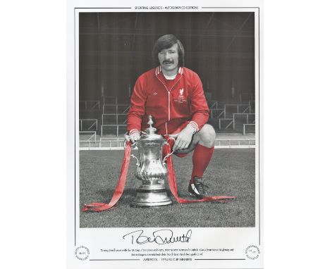 Tommy Smith 16x12 signed colourised photo, Autographed Editions, Limited Edition. Photo Shows Liverpool Legend Smith posing w