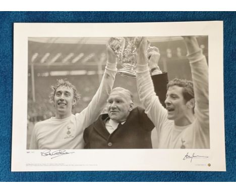 Martin Chivers and Alan Mullery 22x16 Big Blue Tube Cup King Series black and white print League Cup Final 1971 pictures Spur