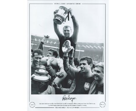 Ron Boyce 16x12 signed Black and white photo, Autographed Editions, Limited Edition. Photo Shows West Ham Captain Bobby Moore
