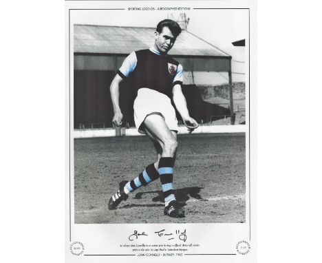John Connelly 16x12 signed colourised photo, Autographed Editions, Limited Edition. Photo Shows Connelly of Burnley in an act