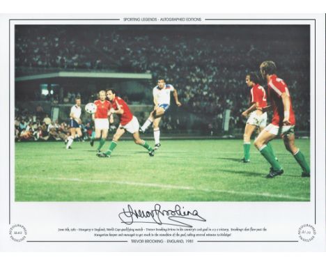 Trevor Brooking 16x12 signed colour photo, Autographed Editions, Limited Edition. Photo Shows Brooking driving his country's 