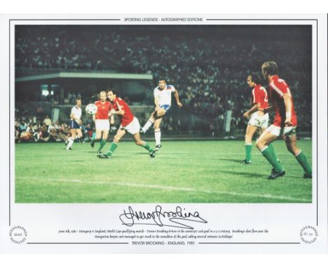 Trevor Brooking 16x12 signed colour photo, Autographed Editions, Limited Edition. Photo Shows Brooking driving his country's 