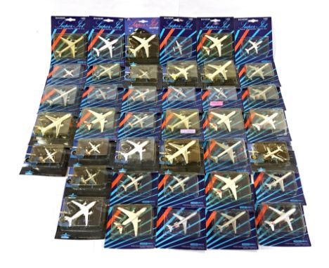 Schabak Super Jet a group of blister pack of 1:600 scale airplanes to includes "Wardair Canada", "SAS Scandinavian", Dutch Da