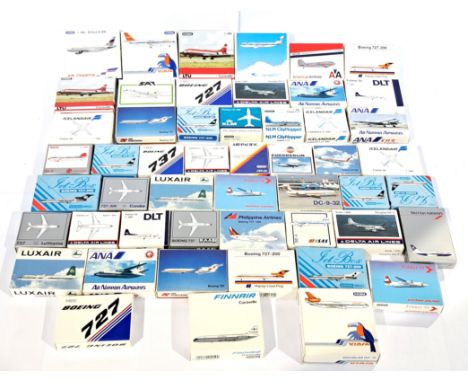 Schabak a boxed group of 1/600 scale miniature airliners to include Boeing 737, Fokker F-27 "NLM CityHopper", Airbus A 300 "A