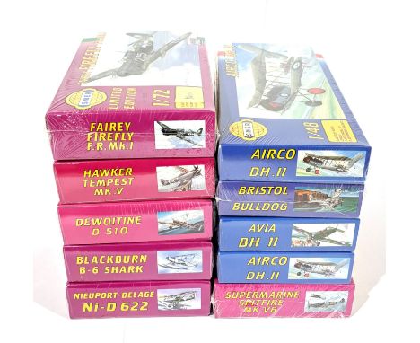 SMER a boxed group of airplane unmade model kits to include 1/72 scale Dewoitine D 510,&nbsp; 1/48 scale Bristol Bulldog, 1/4