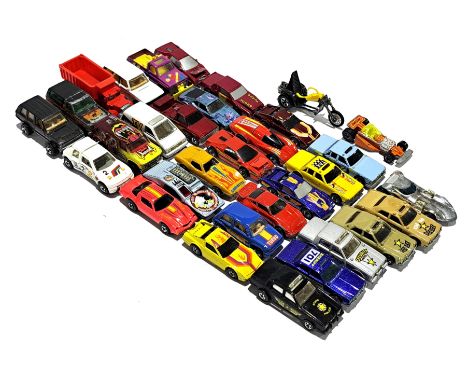 Mattel Hot Wheels &amp; Bburago, an unboxed group to include BMW M1, Porsche 935 TT, "Side Kick" and others, conditions gener