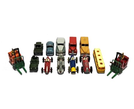 Dinky, an unboxed group to include Coventry Climax Fork Lift Truck - red body, Rolls Royce Silver Wraith, and others, conditi